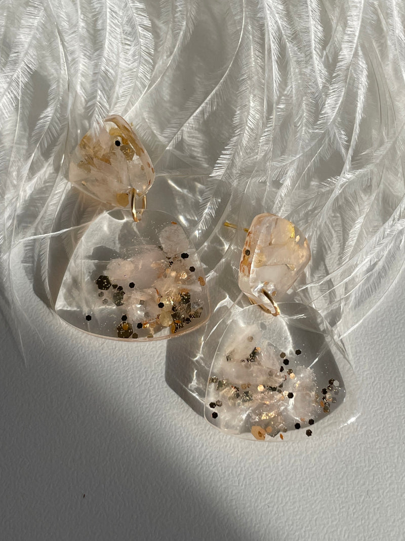 “Goddess of Abundance” Rose Quartz Dangle Studs