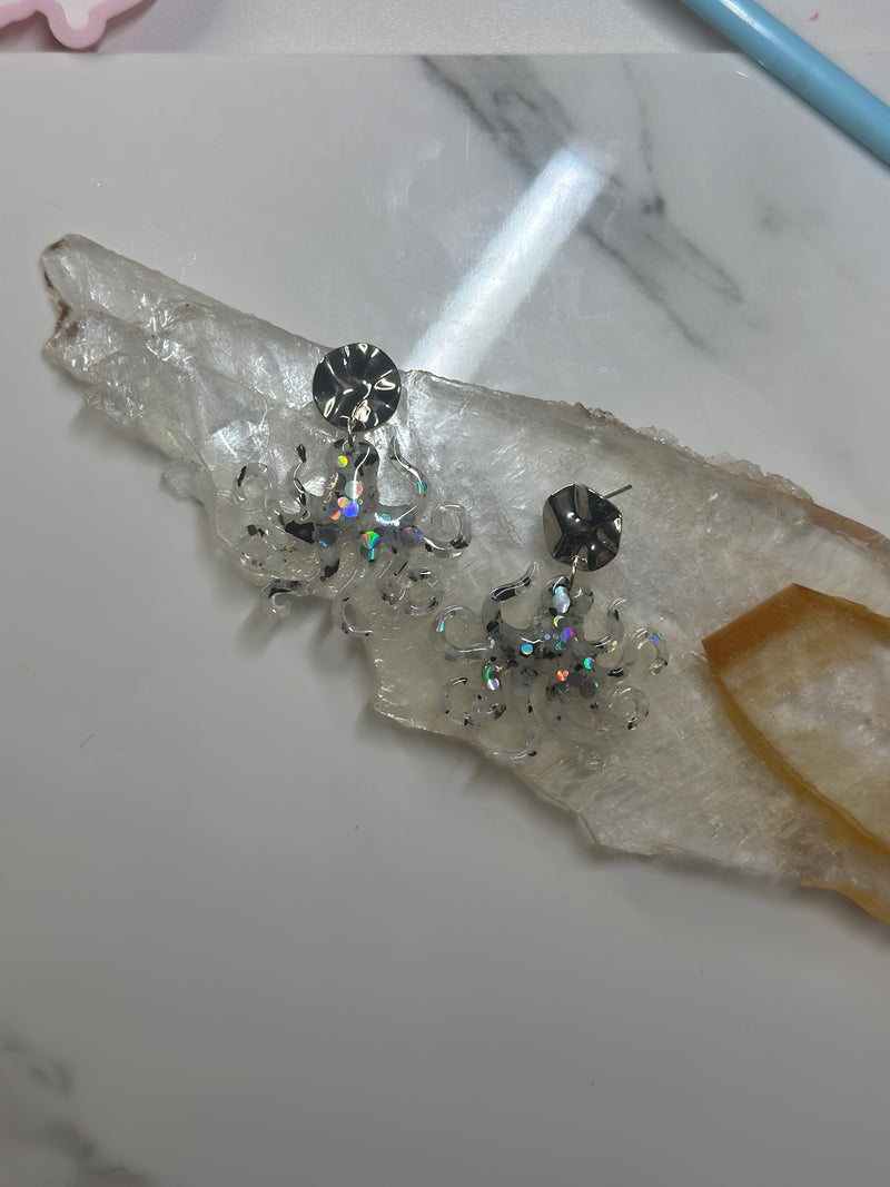 “Octopi” Moonstone Silver Earrings