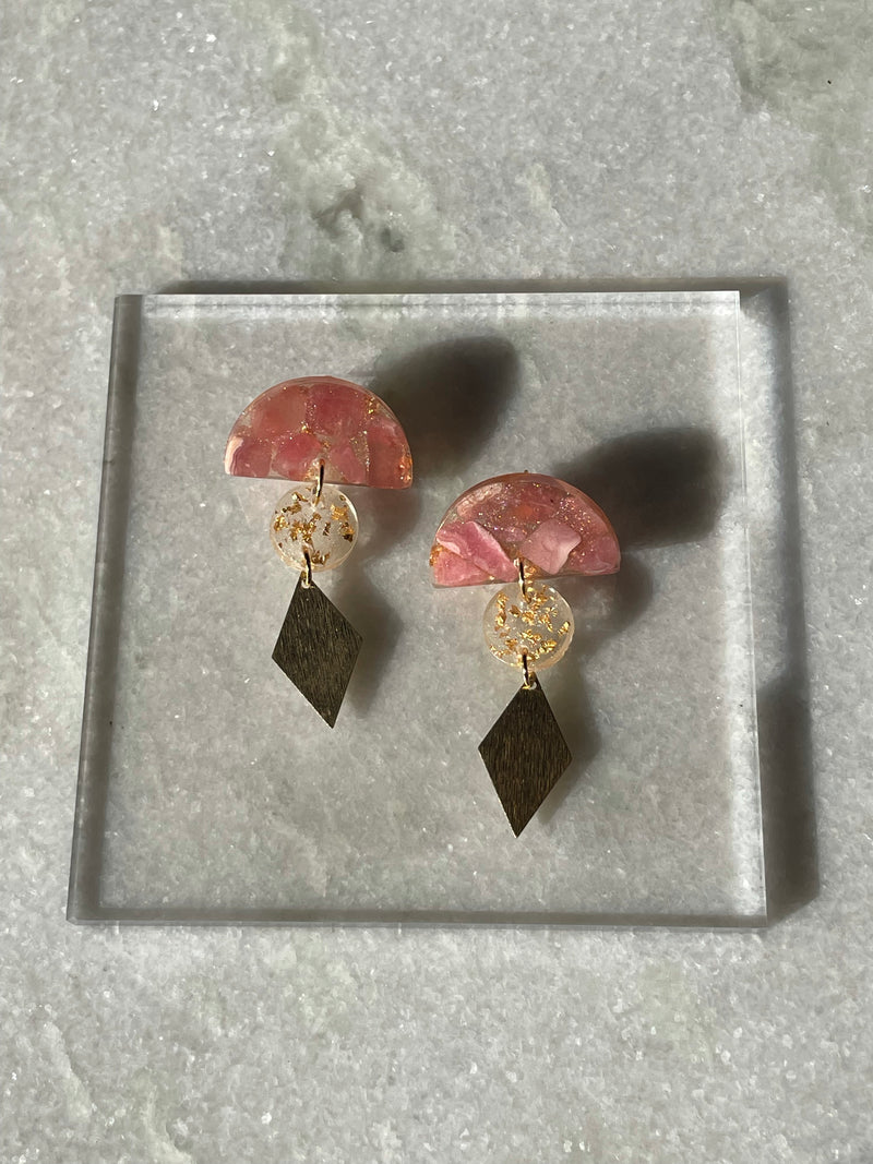 “Desert Sun” Rhodochrosite Studs