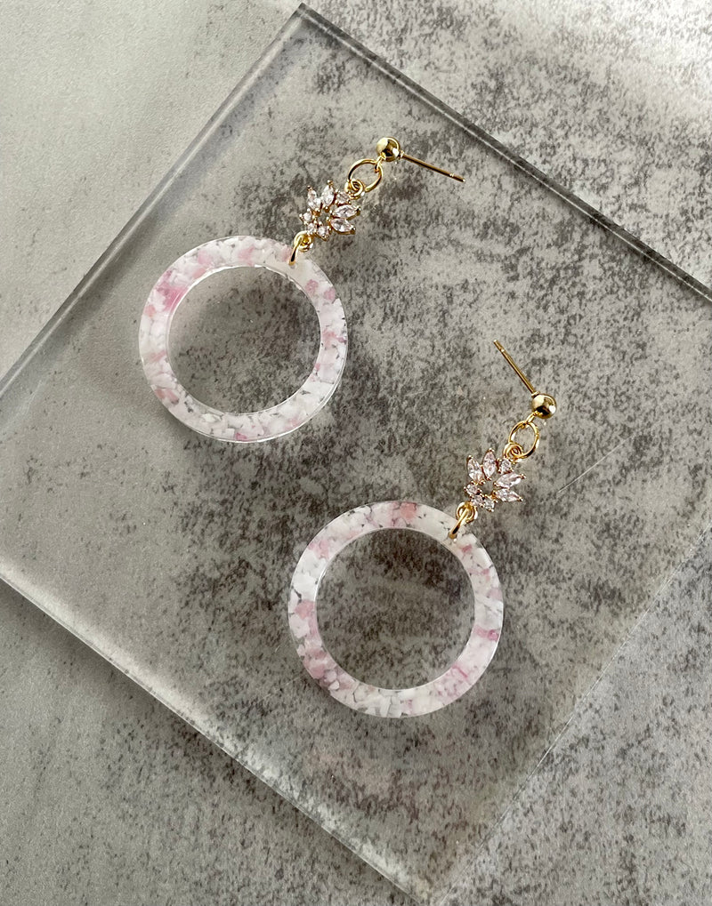 "The Valentina" Pink Tourmaline & Quartz  Earrings
