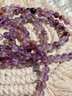 Natural Super Seven 6mm 7.5” Crystal Healing Stretch Bracelet