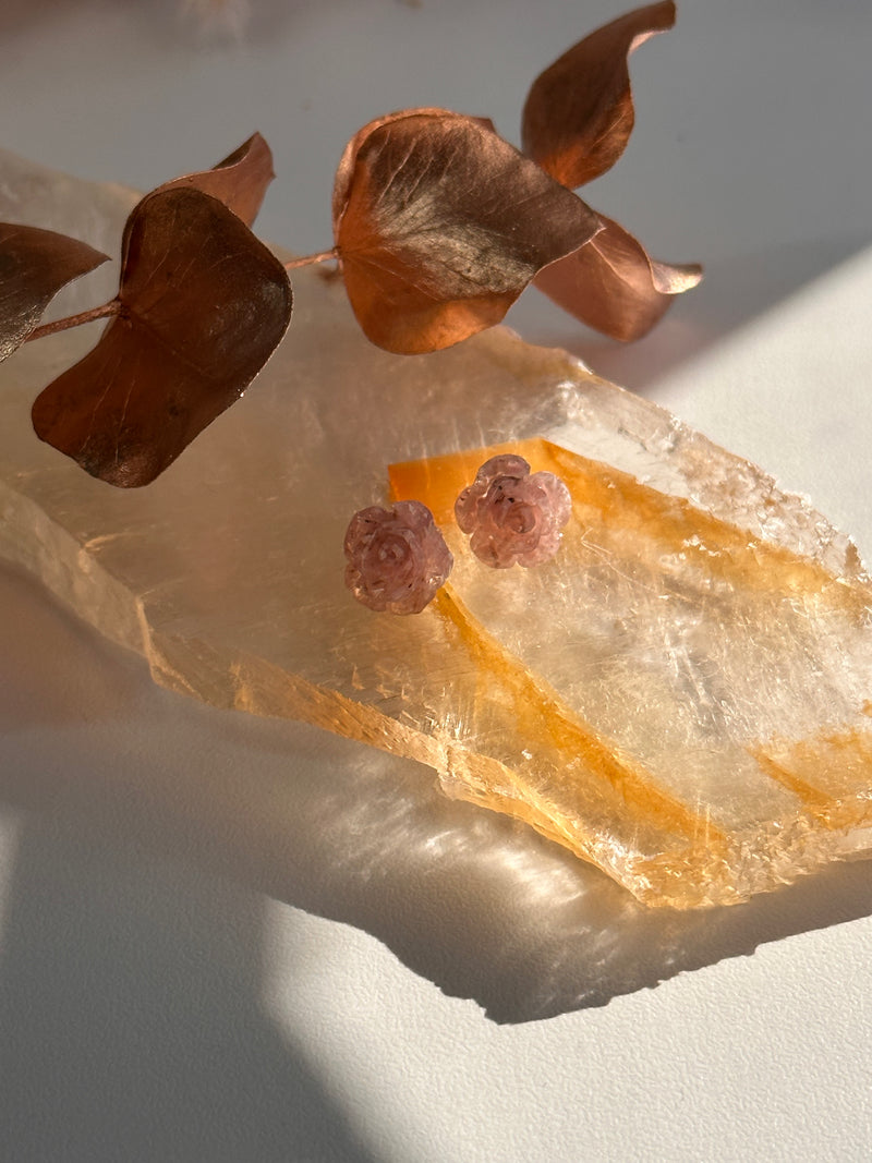 Rhodochrosite Roses Studs
