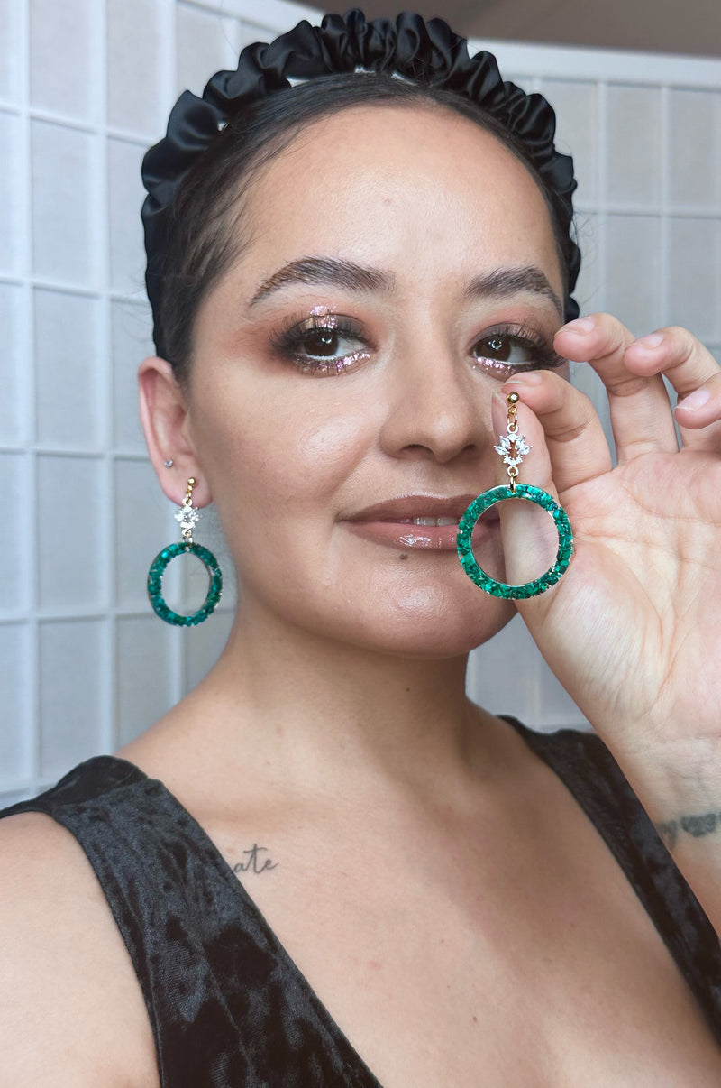 “The Valentina” Malachite Earrings