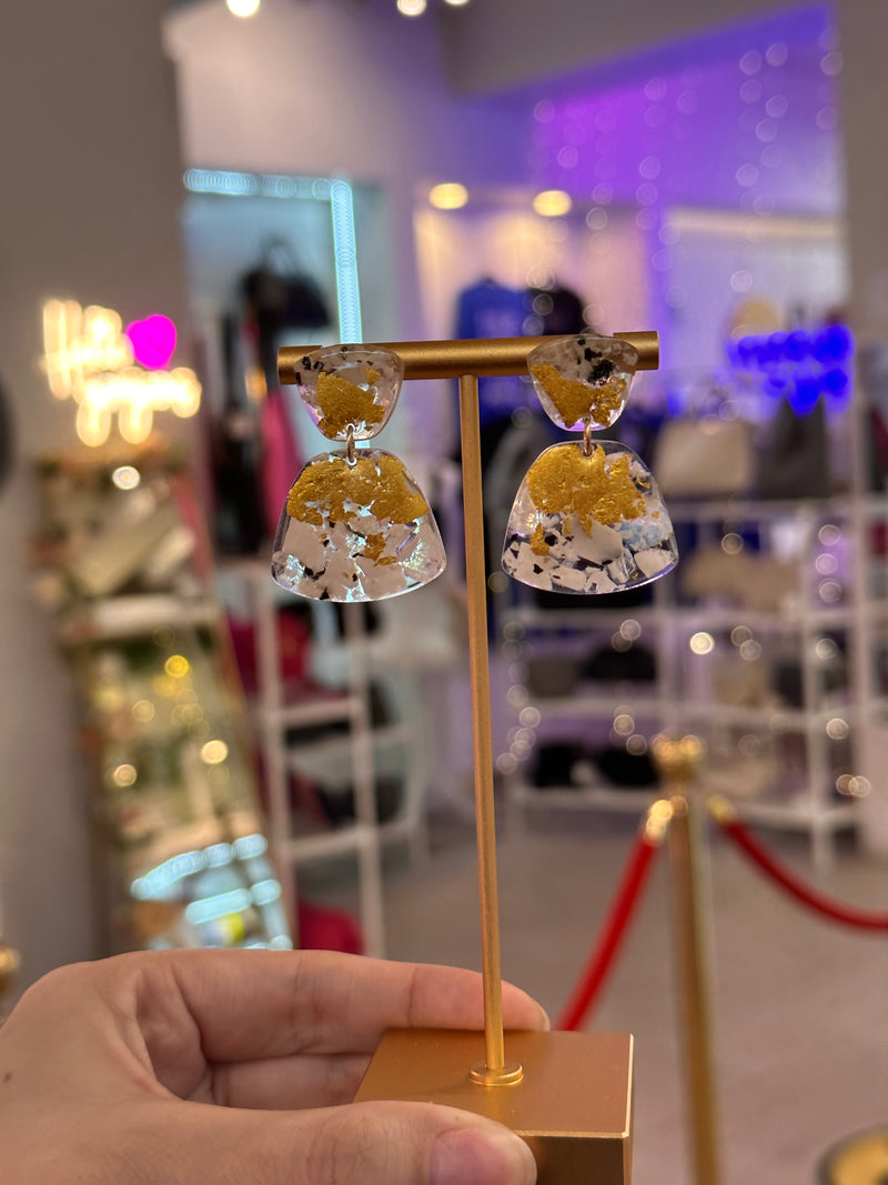 24k Gold with Rainbow Moonstone or Amazonite & Rainbow Moostone Stud
