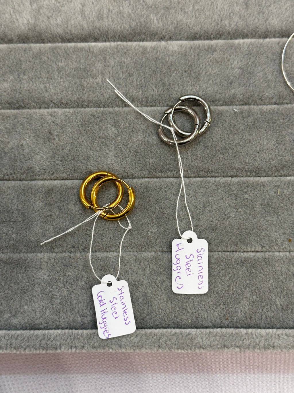 Silver and Gold Stainless Steel Huggies