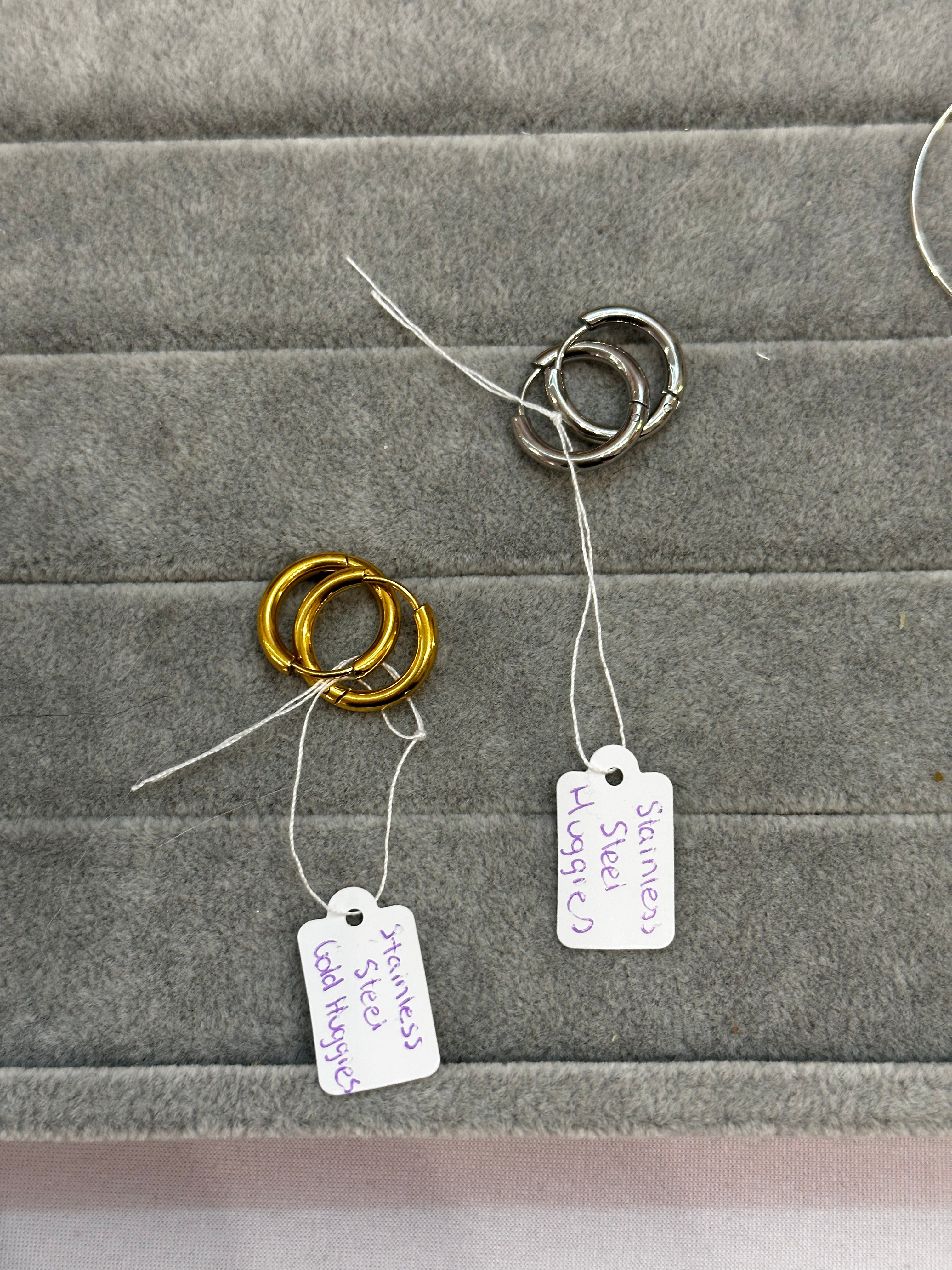 Silver and Gold Stainless Steel Huggies