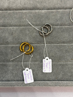 Silver and Gold Stainless Steel Huggies