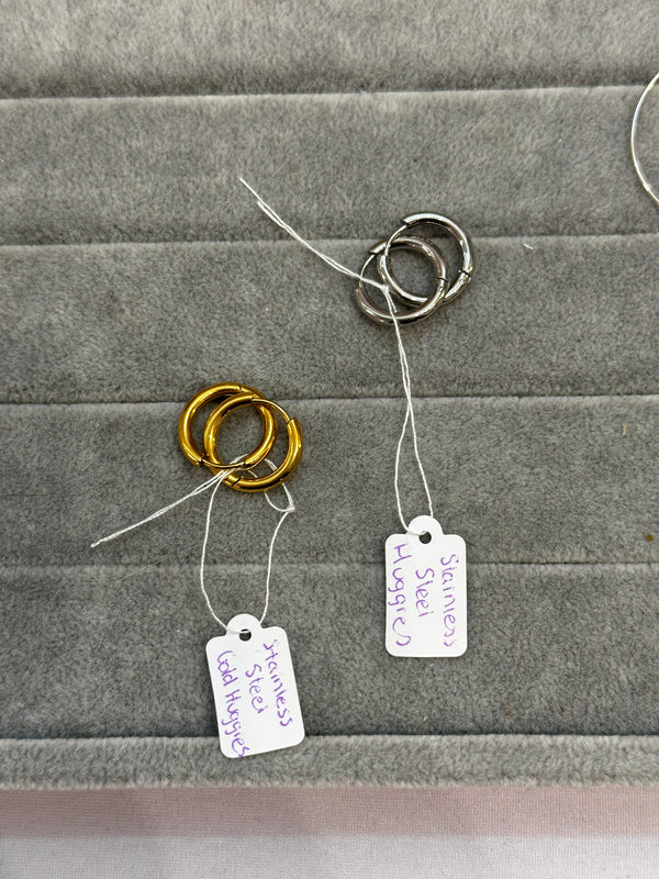 Silver and Gold Stainless Steel Huggies