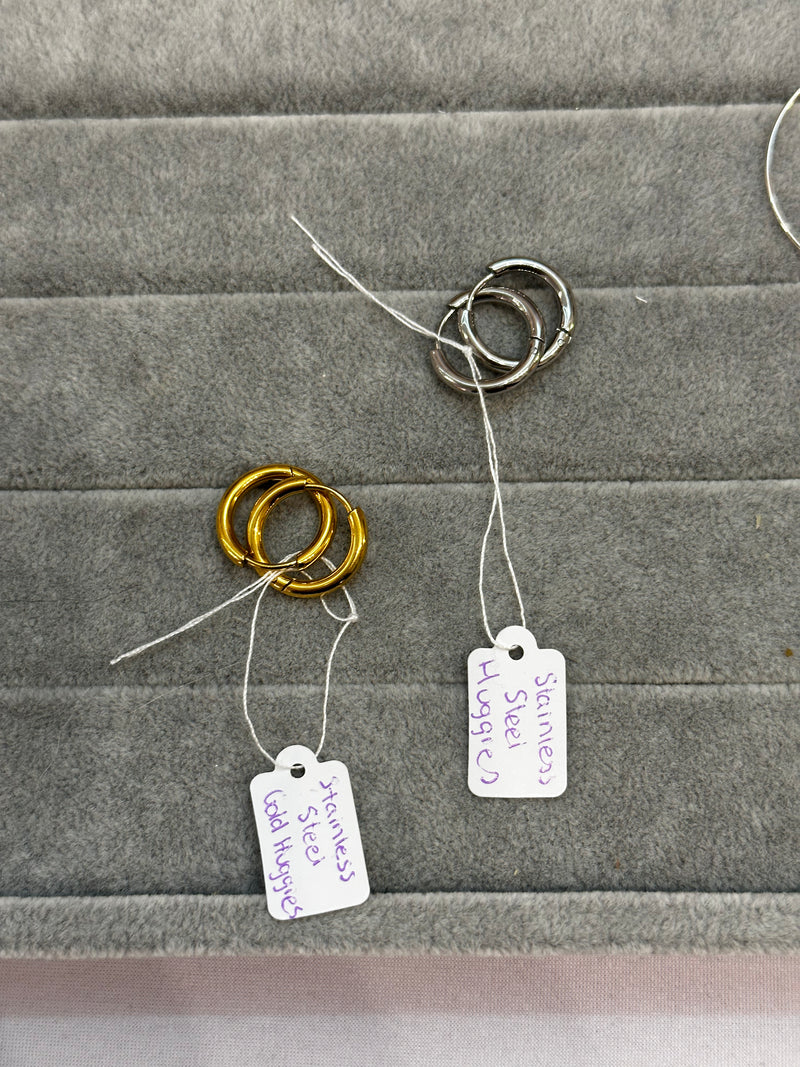 Silver and Gold Stainless Steel Huggies