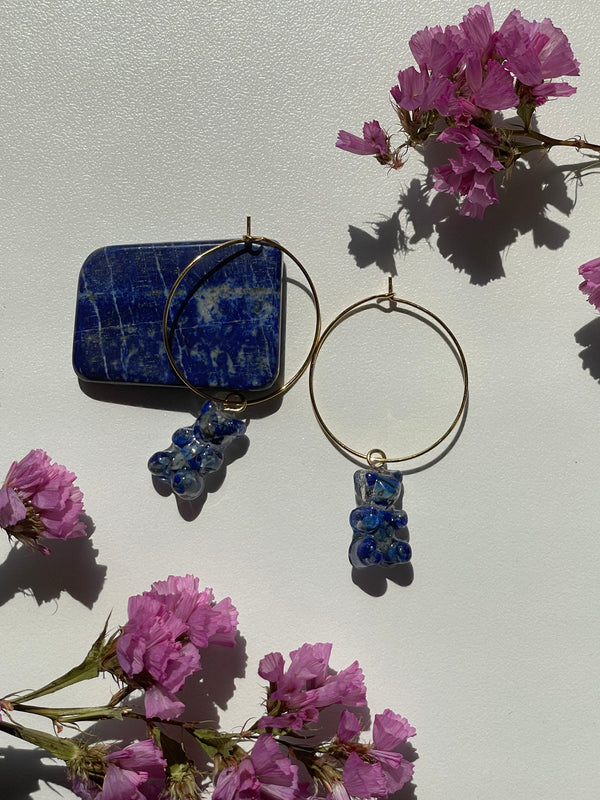 “Gummy Bear” Lapis Lazuli Hoops