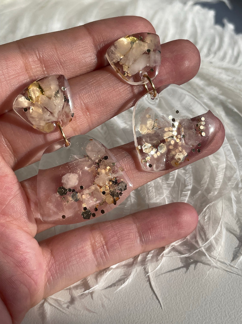 “Goddess of Abundance” Rose Quartz Dangle Studs