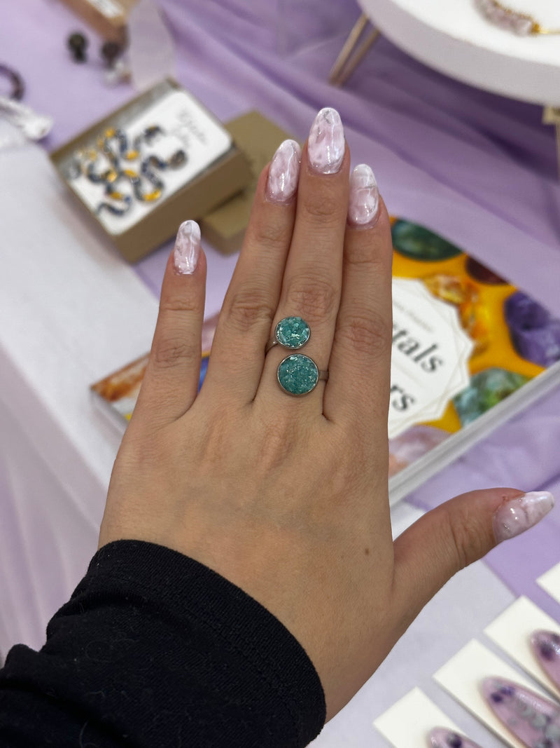 “Double Trouble” Amazonite Ring