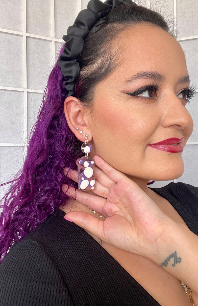 “Candy Glass" Purple Amethyst Earrings