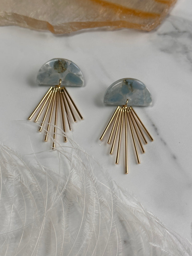 “Dimension" Aquamarine Earrings