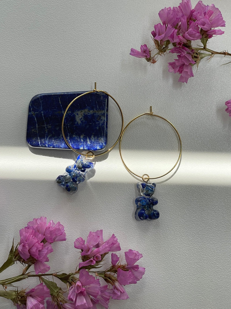 “Gummy Bear” Lapis Lazuli Hoops