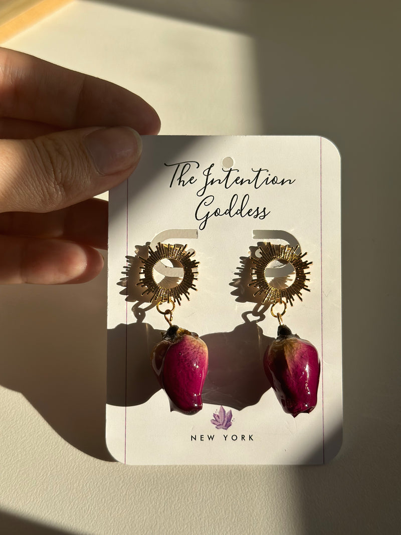 “La vie en Rose” Roses & Sun Earrings