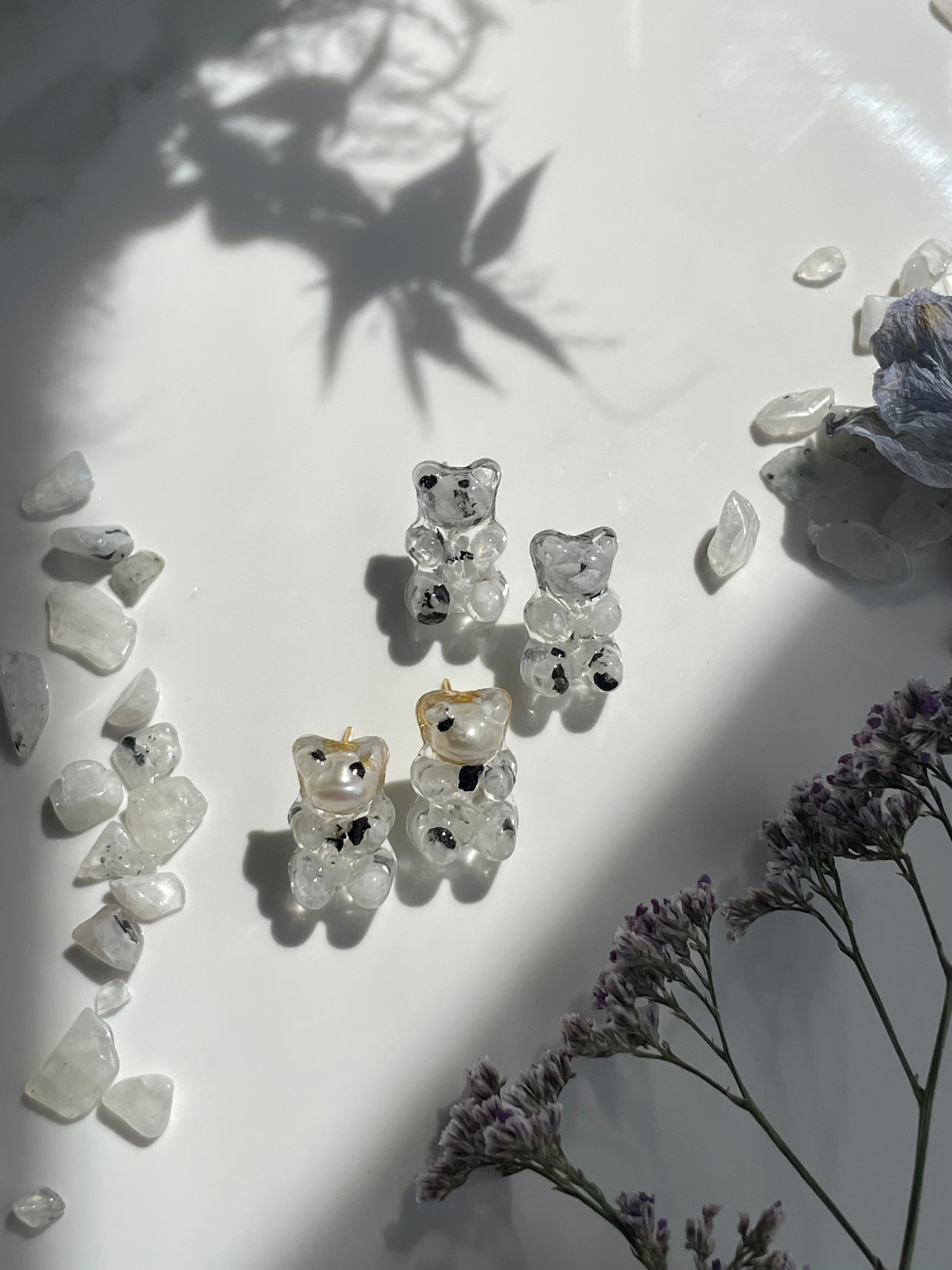 Gummy Bear Moonstone Studs