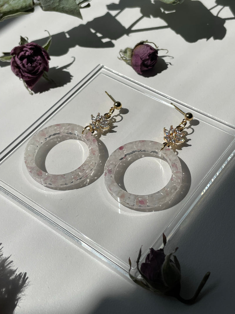 "The Valentina" Pink Tourmaline & Quartz  Earrings